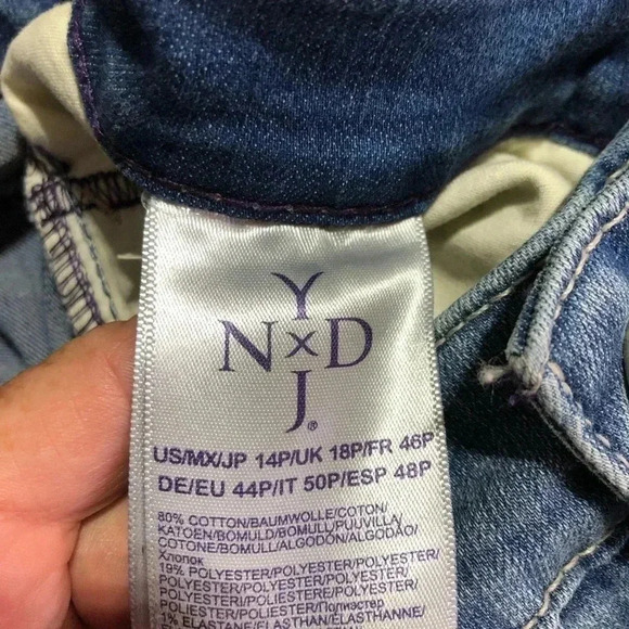 NYDJ Ankle straight leg jeans lift & tuck technology, crocheted ankle, size 14P - Picture 10 of 10